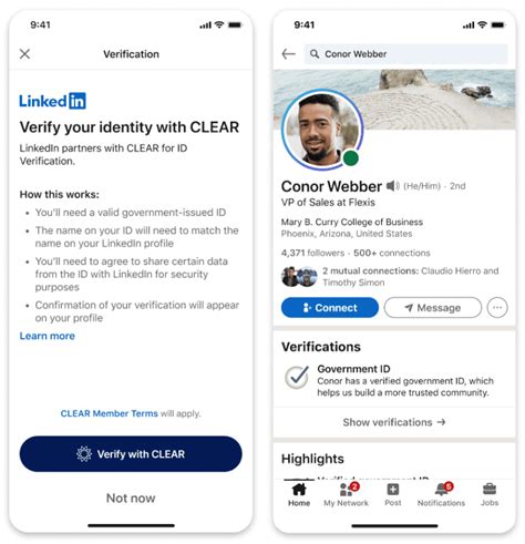 linkedin personal identity verification.